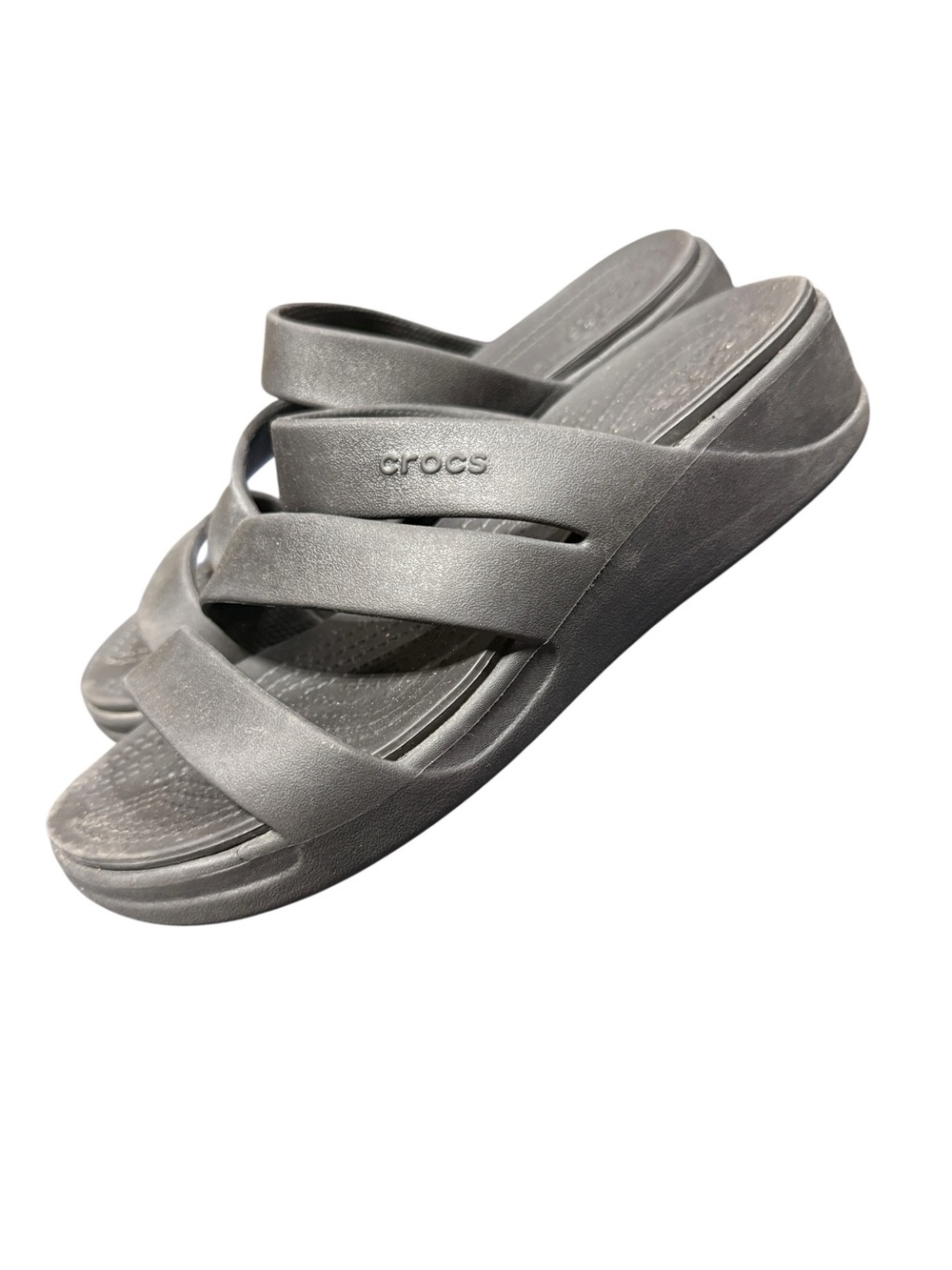 CROCS Getaway Strappy Sandals Women’s Size 8 Black Slide On Comfort Lightweight